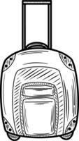 Gravur Hand gezeichnet Koffer, Gepäck oder Gepäck vektor