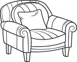 vektor teckning av ett fåtölj eller soffa utan bakgrund
