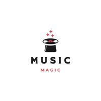 musikalisk magi logotyp, magi hatt kombinera med kassett logotyp begrepp vektor
