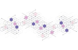 abstrakter geometrischer Kastenmusterpunktlinienverbindungshintergrund. moderne Technologie mit quadratischem Netz. geometrisch auf weißem Hintergrund mit Linien. Würfelzelle. Vektorillustration vektor