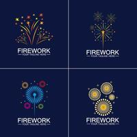 Feuerwerk-Logo-Design-Vektor-Vorlage vektor