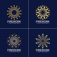 Feuerwerk-Logo-Design-Vektor-Vorlage vektor