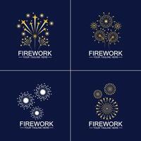 Feuerwerk-Logo-Design-Vektor-Vorlage vektor