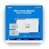 professionell medicinsk sjukvård service social media posta mall design vektor