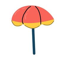 Regenschirm Strand Symbol Illustration. Sommer- Sonnenschirm vektor