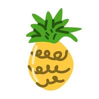 ananas med löv ikon på vit bakgrund vektor