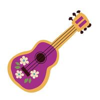 mexikansk gitarr med blomma - folk musikalisk instrument vektor