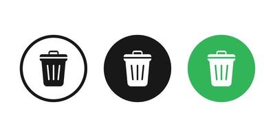 recyceln Behälter Symbol Vektor. Müll können Symbol. Müll Behälter Symbole. löschen Symbole. vektor
