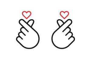 Finger Herz Symbol. Koreanisch Liebe unterzeichnen. Hand mit Liebe Symbol Vektor Illustration