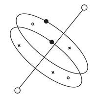 minimalistisk kosmisk årgång linje konst element vektor