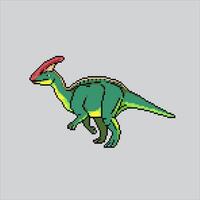 pixel konst illustration parasaurolophus. pixelated parasaurolophus. parasaurolophus dinosaurie pixelated för de pixel konst spel och ikon för hemsida och video spel. gammal skola retro. vektor