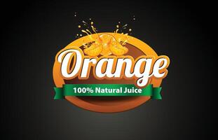 Orange Saft Logo oder Etikette Vektor Vorlage