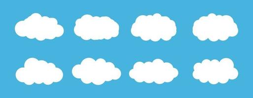 Cloud-Icon-Set, Cloud-Vektor-Set, Cloud-Clipart-Set schwarzes Icon-Set vektor