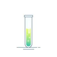 Glas chemisch Tube mit Reagens. modern eben Design zum Chemie, Biotechnologie, Biologie vektor