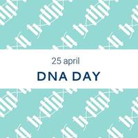 nationell dna dag är april 25. affisch, baner med en bild av en dna dubbel- helix och text. platt vektor illustration