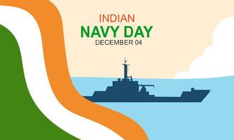 indisch Marine Tag 4 Dezember Vorlage vektor