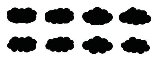 Cloud-Icon-Set, Cloud-Vektor-Set, Cloud-Clipart-Set schwarzes Icon-Set vektor