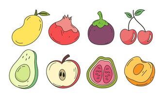frukt tecknad serie stor uppsättning samling vektor