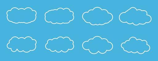 Cloud-Icon-Set, Cloud-Vektor-Set, Cloud-Clipart-Set schwarzes Icon-Set vektor