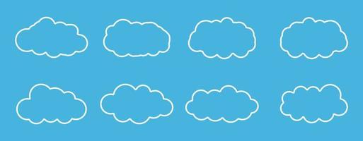 Cloud-Icon-Set, Cloud-Vektor-Set, Cloud-Clipart-Set schwarzes Icon-Set vektor