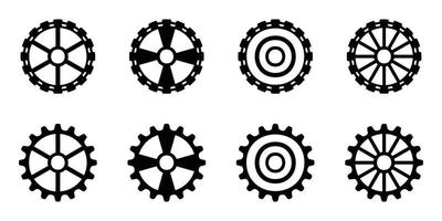 Zahnrad-Icon-Set, Zahnrad-Vektor-Set, Zahnrad-Clipart alle schwarzen Sets vektor