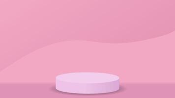 podium szene rosa hintergrund. podium im minimalen stil und 3d-kreise für das produkt. Vektor 3D-Minimalismus