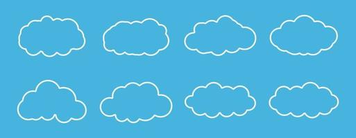 Cloud-Icon-Set, Cloud-Vektor-Set, Cloud-Clipart-Set schwarzes Icon-Set vektor