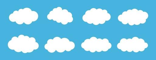 Cloud-Icon-Set, Cloud-Vektor-Set, Cloud-Clipart-Set schwarzes Icon-Set vektor