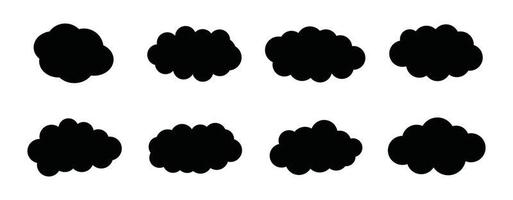 Cloud-Icon-Set, Cloud-Vektor-Set, Cloud-Clipart-Set schwarzes Icon-Set vektor