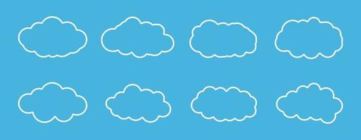 Cloud-Icon-Set, Cloud-Vektor-Set, Cloud-Clipart-Set schwarzes Icon-Set vektor