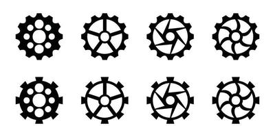 Zahnrad-Icon-Set, Zahnrad-Vektor-Set, Zahnrad-Clipart alle schwarzen Sets vektor