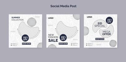 mode försäljning social media marknadsföring redigerbar layout uppsättning vektor