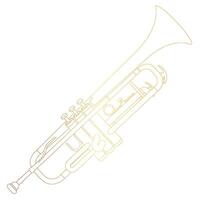 Trompete Musical Instrument mit golden Linien zum dekorieren Musik- Veranstaltung Plakate. vektor