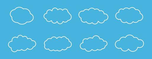 Cloud-Icon-Set, Cloud-Vektor-Set, Cloud-Clipart-Set schwarzes Icon-Set vektor