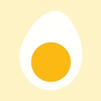 Hälfte geschnitten gekocht Ei mit Gelb Eigelb Symbol vektor