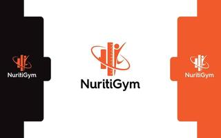 Gym näring mat modern logotyp vektor
