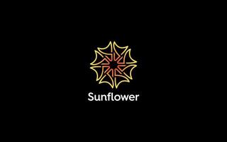 Sol blomma modern logotyp vektor