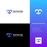 Initiale Brief t Technologie Logo Design Vorlage vektor