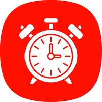 Alarm Uhr Glyphe Kurve Symbol vektor