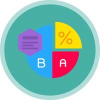 Kuchen Diagramm eben multi Kreis Symbol vektor