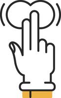 zwei Finger Zapfhahn und halt gehäutet gefüllt Symbol vektor