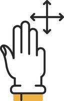 tre fingrar flytta flådd fylld ikon vektor