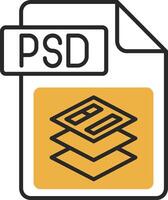 psd Datei Format gehäutet gefüllt Symbol vektor