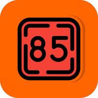 åttio fem fylld orange bakgrund ikon vektor