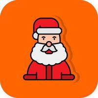 Santa claus gefüllt Orange Hintergrund Symbol vektor