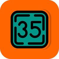 dreißig fünf gefüllt Orange Hintergrund Symbol vektor