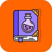 sciene bok fylld orange bakgrund ikon vektor