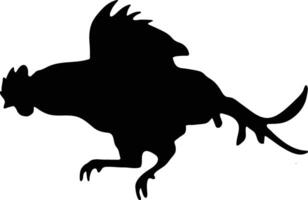 fliegend Hahn Hähnchen Silhouette oder Vektor