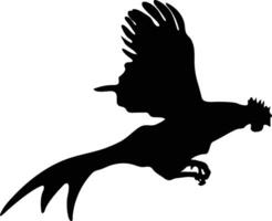 fliegend Hahn Hähnchen Silhouette oder Vektor