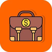 pengar väska fylld orange bakgrund ikon vektor